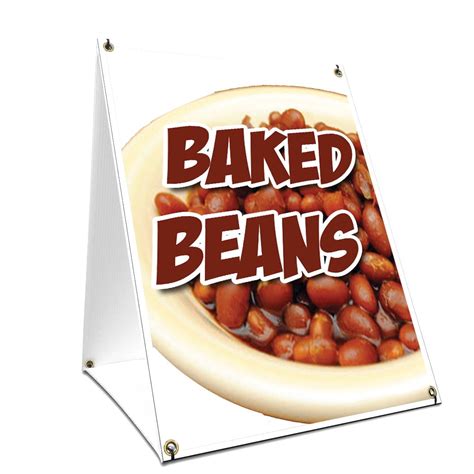 A Frame Sidewalk Baked Beans Sign With Graphics On Each Side 24 X 36