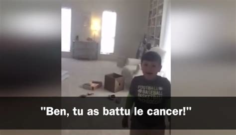 Le Moment Mouvant O Un Gar On De Ans Apprend Qu Il A Vaincu Le Cancer