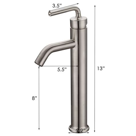 Elite Tall Single Lever Bathroom Faucet With L Shaped Handle And Horizontal Dip Tip Spout