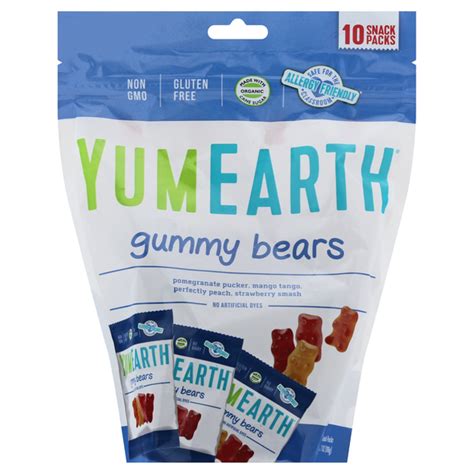 Save on YumEarth Gummy Bears Candy Pomegranate Mango Peach Strawberry - 10 ct Order Online ...