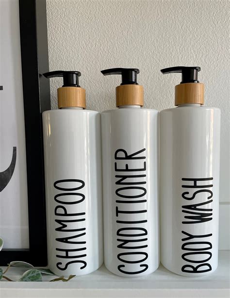 Personalised Bathroom Bottles With Bamboo Etsy