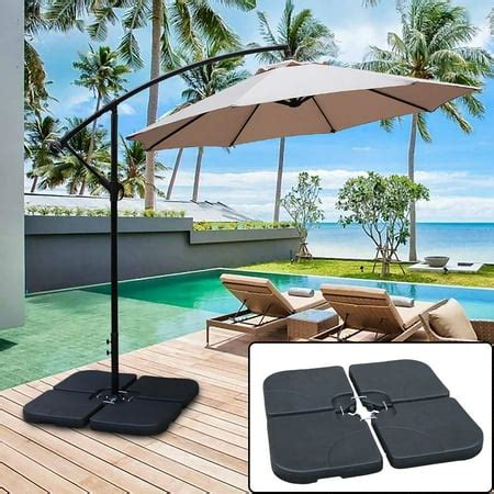 Abble 4-Piece Heavy-Duty Cantilever Offset Patio Umbrella Stand Square ...