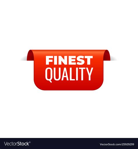 Red banner ribbon top bookmark finest quality Vector Image