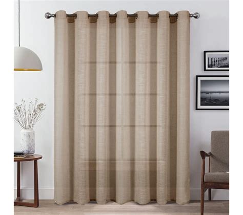 Voilage Grande Largeur Uni Effet Tissé Taupe 300x240cm Voilage BUT