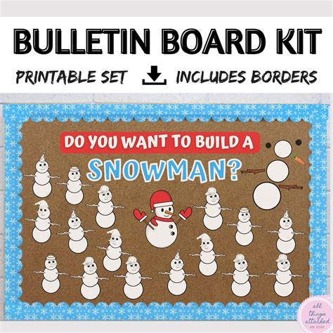 Winter Bulletin Board Kit Printable January Bulletin Board Set Build A ...