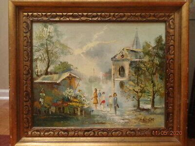 Vintage Oil Painting By ALEXANDER KARDIN AUSTRIA 1917 1976 Street