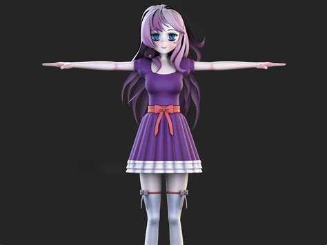 Girl Anime 3d Model Anime 3d Model Anime Anime 3d