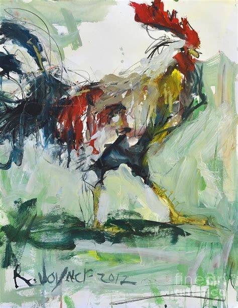 Rooster Painting Painting - Rooster Painting Fine Art Print | Rooster ...