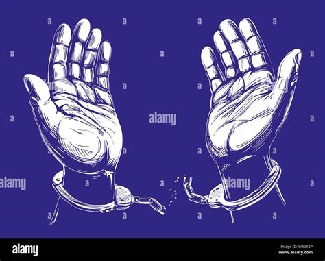 Hands Breaking Chains Drawing