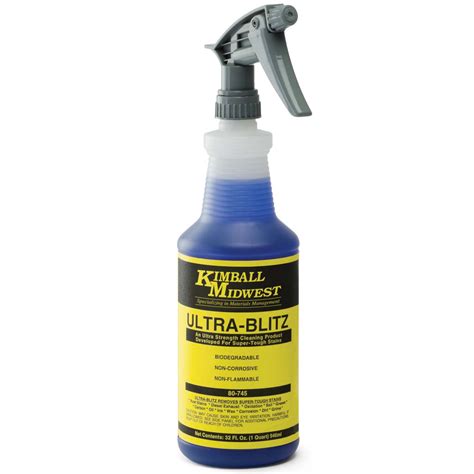 Ultra Blitz Ultra Strength Cleaner One Quart Spray Bottle Kimball Midwest