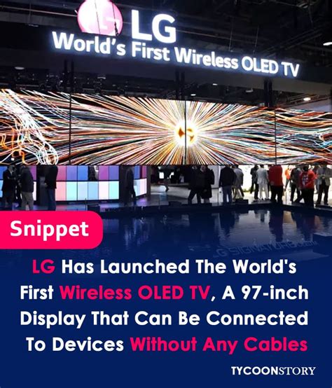 Lg Electronics Lg Is Introducing The Worlds First Wireless Oled Tv