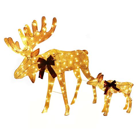 2 Piece Moose Christmas Decorations At