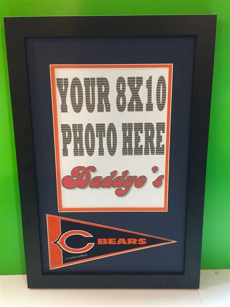 Chicago Bears Picture Frame W Mini Pennant Fits 8x10 Vertical Photo