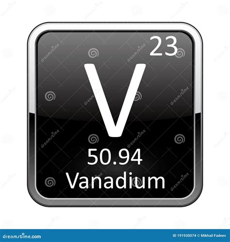 The Periodic Table Element Vanadium Vector Illustration Stock Vector