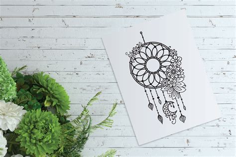 Dream Catcher With Flowers Boho Svg 518425 Cut Files Design Bundles