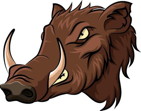 Premium Vector Cartoon Wild Boar Head Mascot