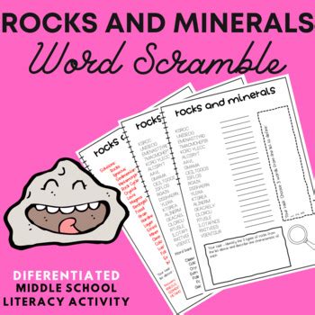 Rocks And Minerals Word Scramble Differentiated By Ms C S Science Room