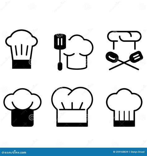 Chef Hat Vector Icon Set Cook Illustration Sign Collection Kitchen