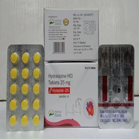 Hylazine 25mg Hydralazine HCL Tablets 25mg At Rs 100 Box