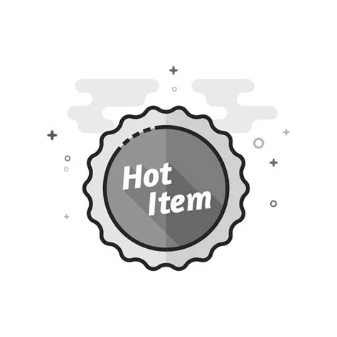 Hot Item Label Icon Outlined Flat Color Style Vector Illustration Stock