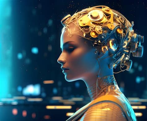 Premium Ai Image Beautiful Female Robot With Artificial Intelligence