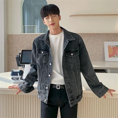 Denim Jacket Jean Jacket Outfits Men Black Denim Jacket Outfit Brown