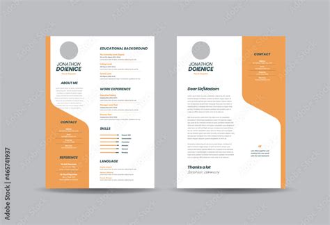 Curriculum Vitae Cv Resume Template Design Or Personal Details For Job