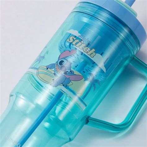 Miniso Disney Lilo Stitch Collection Plastic Tumbler With Straw