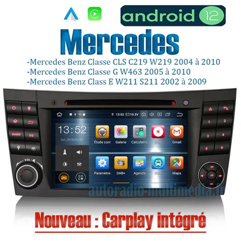 Autoradio Pour Mercedes Classe E G Cls Carplay Et Android Auto