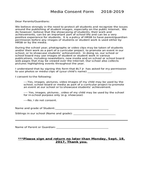 Media Consent Doc Template PdfFiller