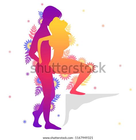 Kama Sutra Sexual Pose Squat Balance Stock Vector Royalty Free