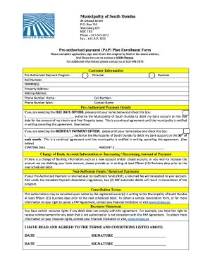 Fillable Online Pre Authorized Payment PAP Plan Enrollment Form Fax