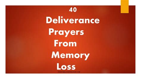 Deliverance Prayers From Memory Loss Bibleandprayers