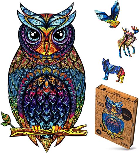 Unidragon Original Wooden Jigsaw Puzzles Charming Owl Pcs King