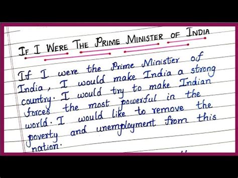 Write An Essay On If I Were The Prime Minister Of India In English