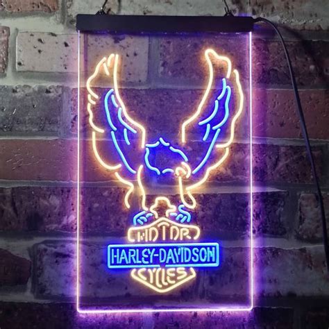 Harley Davidson Up Wing Eagle Neon Like Led Sign Fansignstime