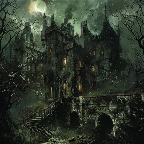 A Haunted Castle With Eerie Corridors And Ghostly Apparitions Premium