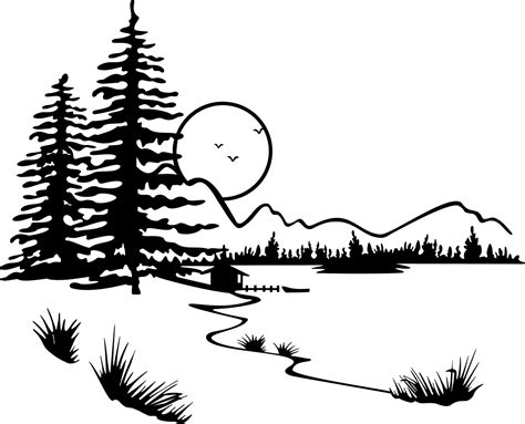 Lake Silhouette Clip art - forest png download - 1500*1215 - Free ...