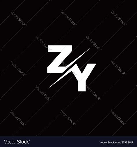 Zy logo letter monogram slash with modern logo Vector Image