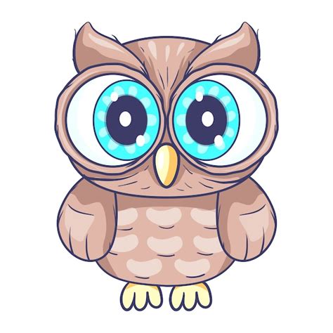 Dessin Animé Mignon Petit Hibou Vecteur Premium