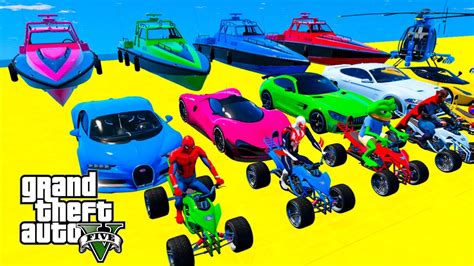 Gta V Mega Ramp On Bikes Fighter Jets And Boats By Trevor And Friends