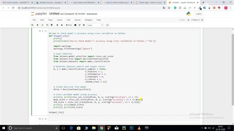 Checking The Models Accuracy Using Cross Validation In Python Youtube