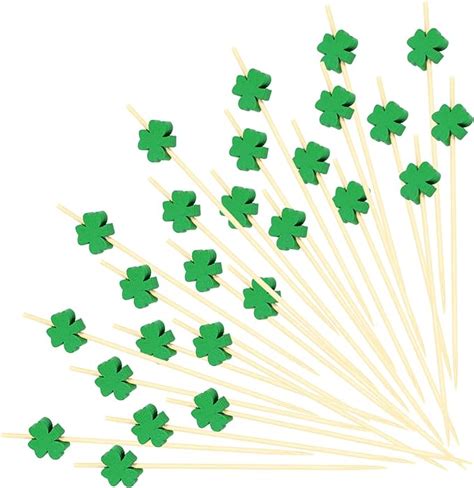 Amazon Cocktail Picks Counts Inch Green Shamrock Clover