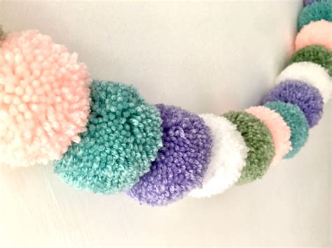 Giant Pom Pom Garland Yarn Pompom Garland Wool Pom Pom Etsy