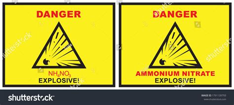 Danger Warning Sign Explosion Ammonium Nitrate Stock Vector Royalty