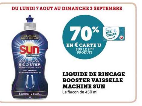 Promo Liquide De Rinçage Booster Vaisselle Machine Sun chez Super U