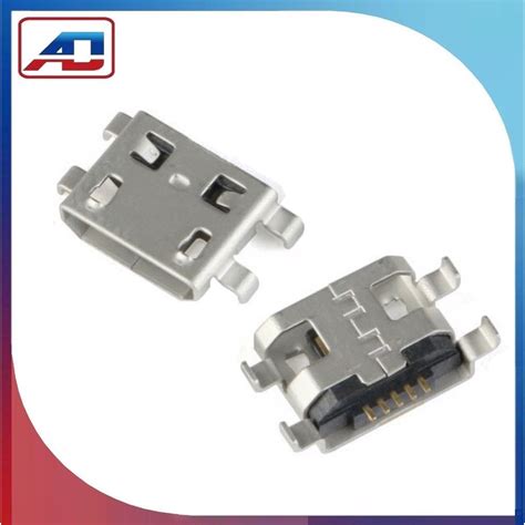 10 100pcs Usb 5 Pin B Type Female Connector For Mobile Phone Micro Usb Charging Socket Pin