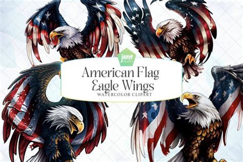 American Flag Eagle Wings Sublimation Graphic By Janecreative