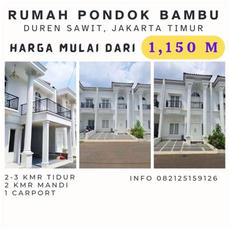 Rumah Baru Lantai Duren Sawit Dekat Jl Bkt Jl Kalimalang Dan Jl