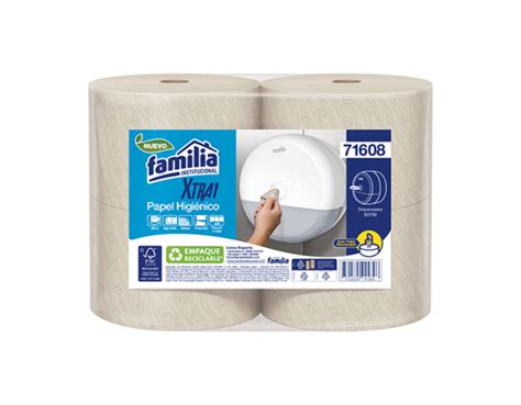 Papel Higiénico Jumbo Xtra1 Natural Hoja Doble Precortado 200 M